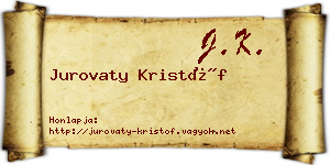 Jurovaty Kristóf névjegykártya
